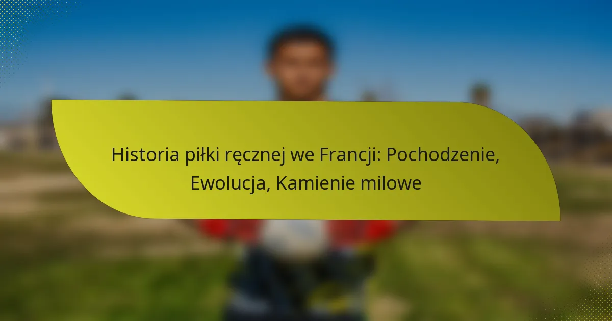 Historia piłki ręcznej we Francji: Pochodzenie, Ewolucja, Kamienie milowe
