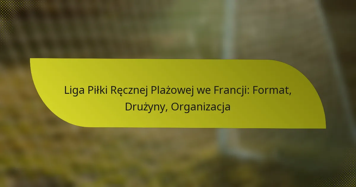 Liga Piłki Ręcznej Plażowej we Francji: Format, Drużyny, Organizacja